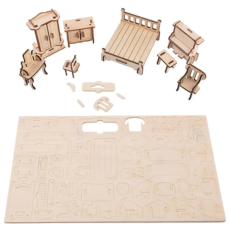 BZS10017 34PCS 1To12 Wood 3D Puzzle Set &ndash; Educational Kit