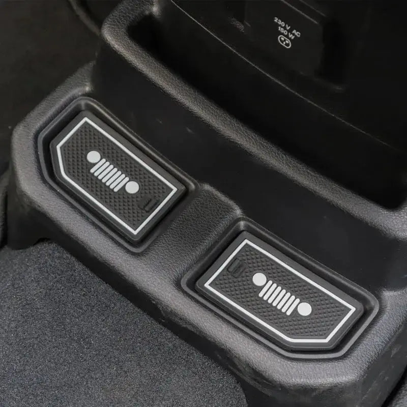 Rubber Red White Car Interior Gate Slot Pad Mat Cup Mat Decoration For Jeep Wrangler JL 2018 -2023 Car Styling Accessories by InterCyprus Trading Ltd