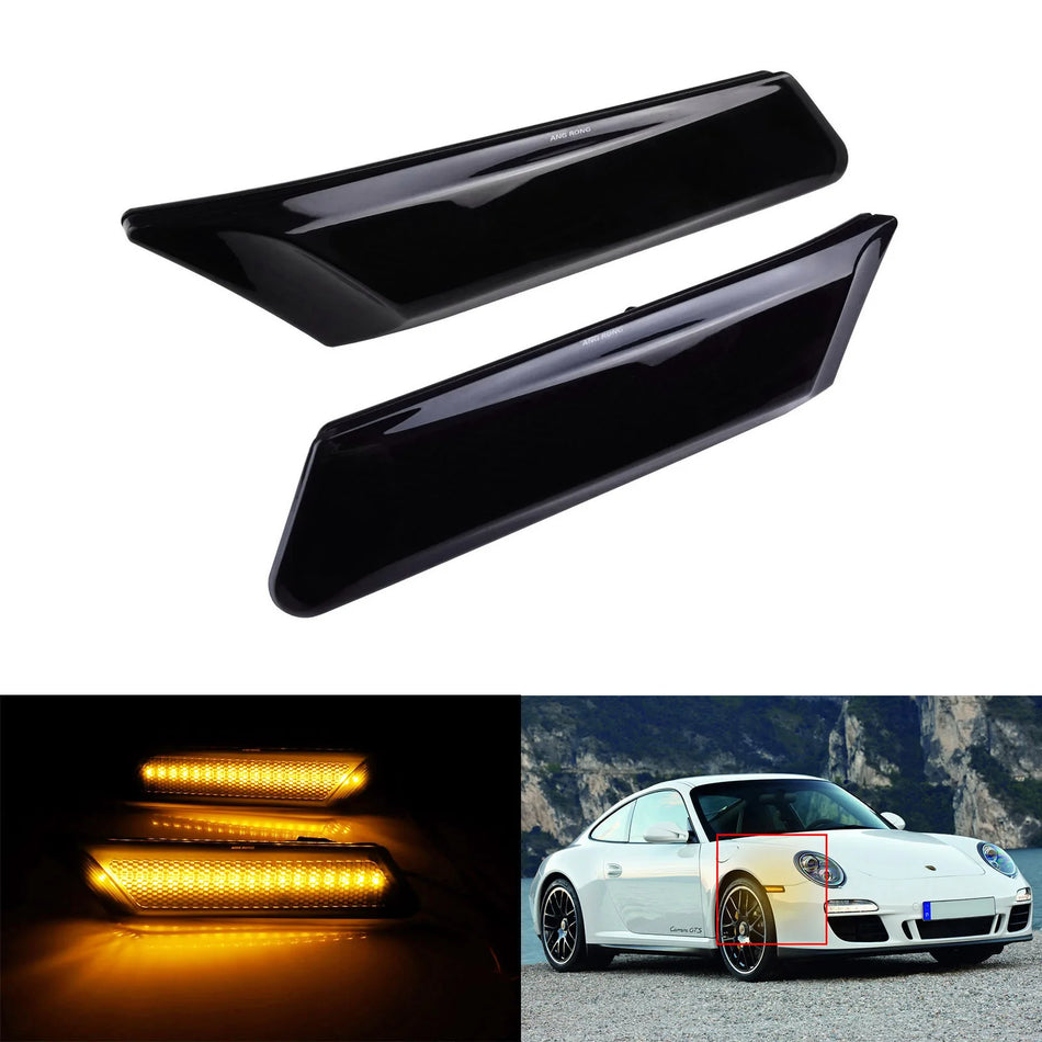 Side Marker Lights Amber LED for Porsche 911 997 Boxster Cayman 987