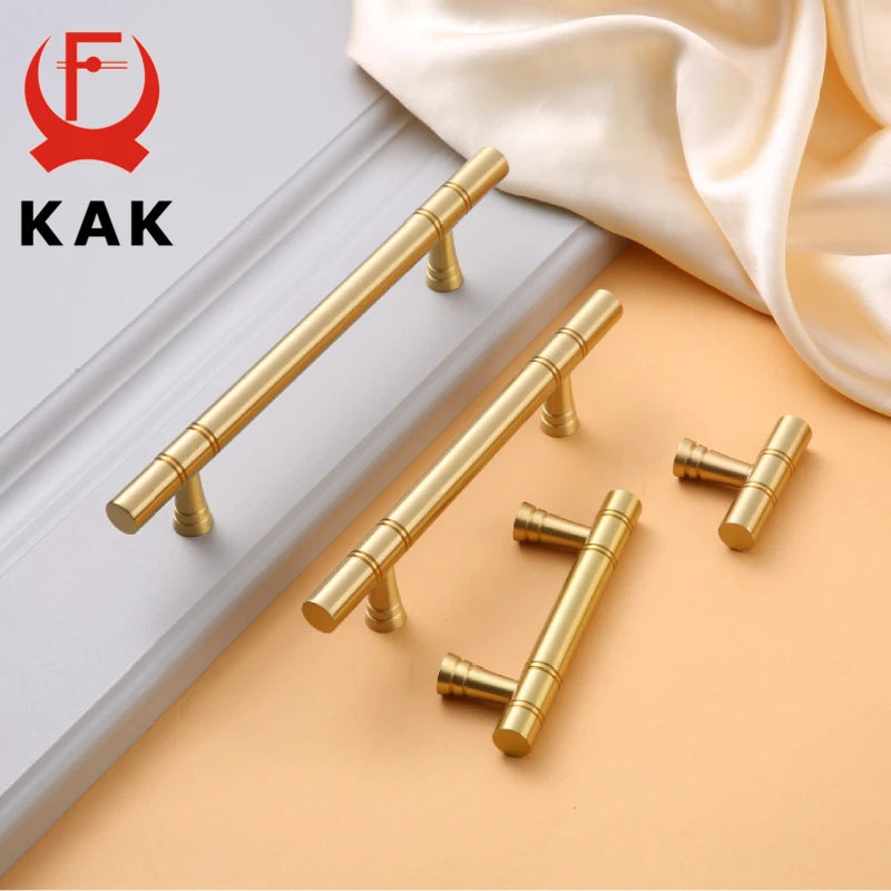 Ручки для шкафов KAK из латуни, золотые кнопки для ящиков гардероба