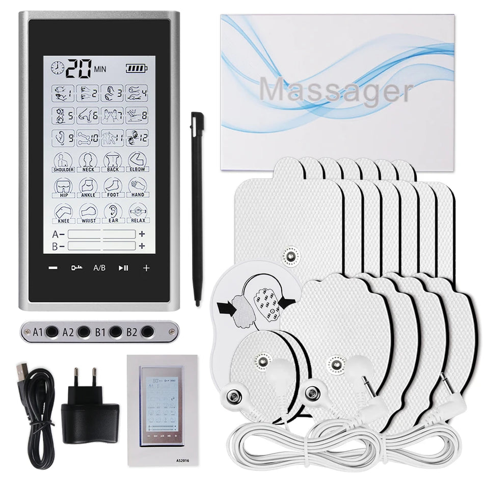 4-Κανάλι EMS Διεγερτής Μυών με 24 Λειτουργίες, Μαξιλάρι Μασάζ Σώματος