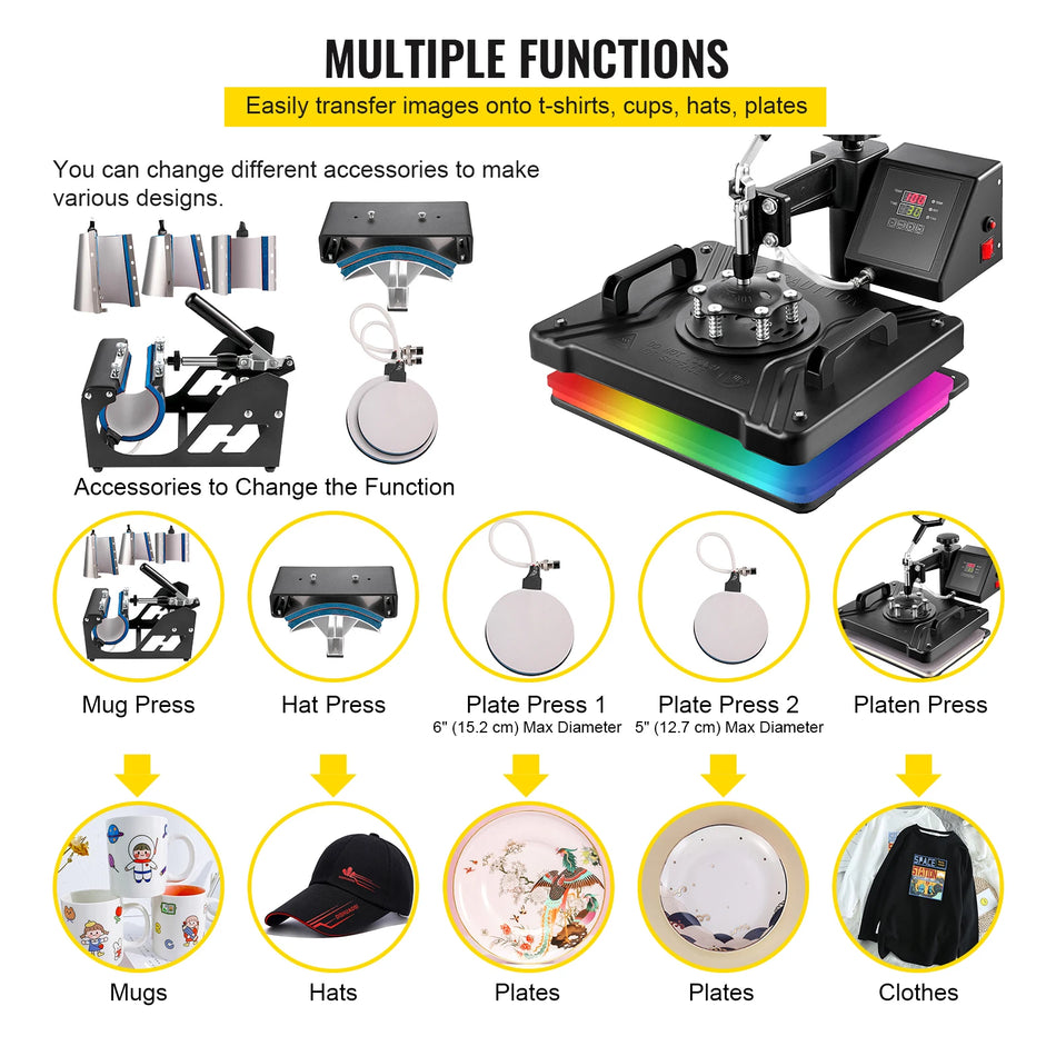 5 6 8 In 1 Combo Heat Press 30x38cm Sublimation