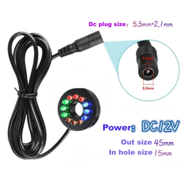 MEMEOKON Underwater LED Circle Light &ndash; IP68 Waterproof DC12V Multicolor / CHINA