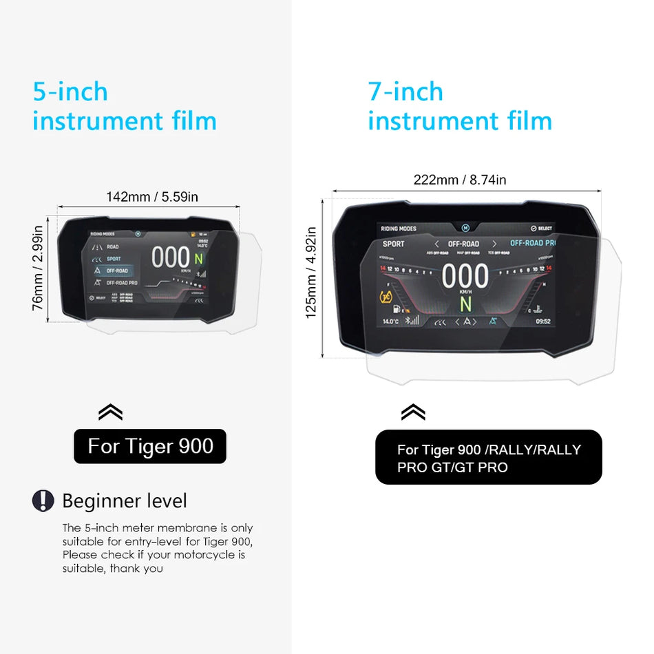 Triumph Tiger 900 instrumentbræt skærmbeskytter, instrumentbeskyttelsesfilm til Rally Pro GT Pro 2020