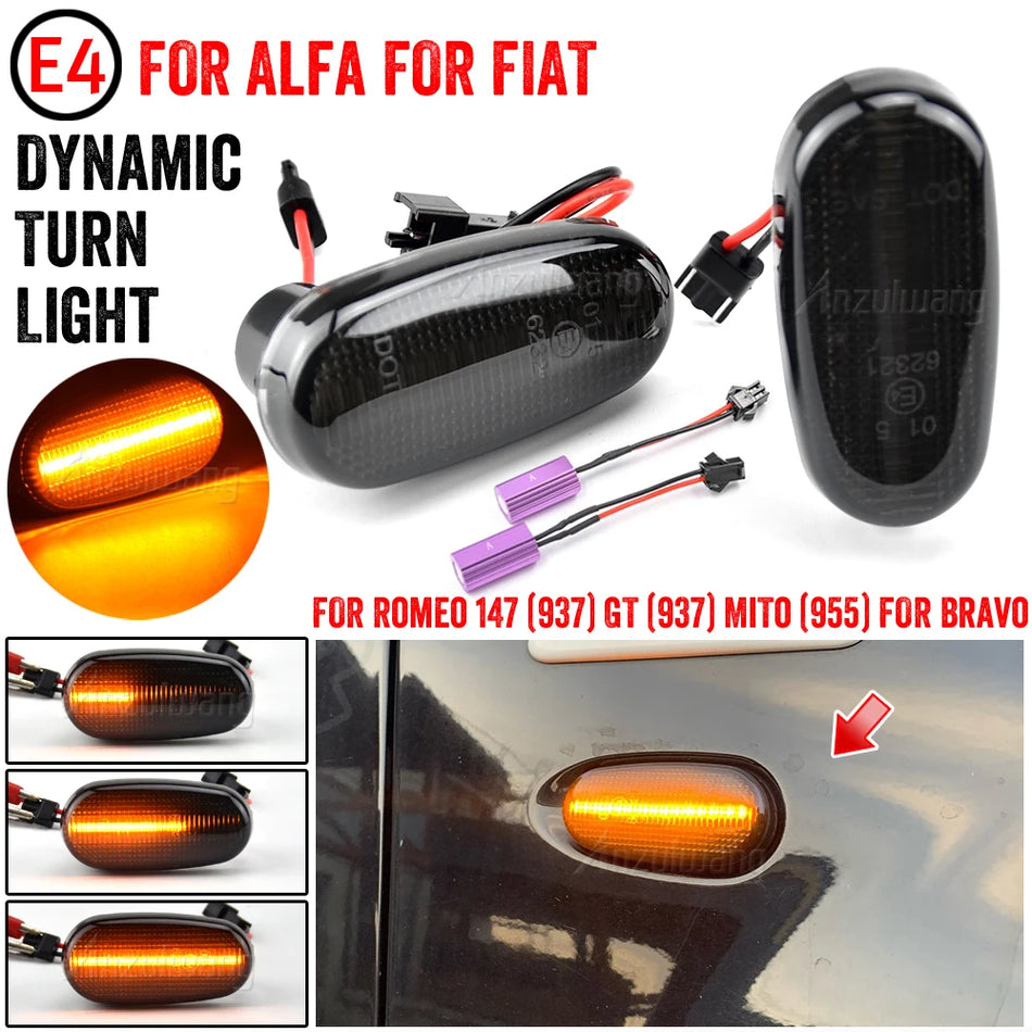 Luzes de Marcador Lateral LED Sequenciais em Forma de Seta para Alfa Romeo 147 GT