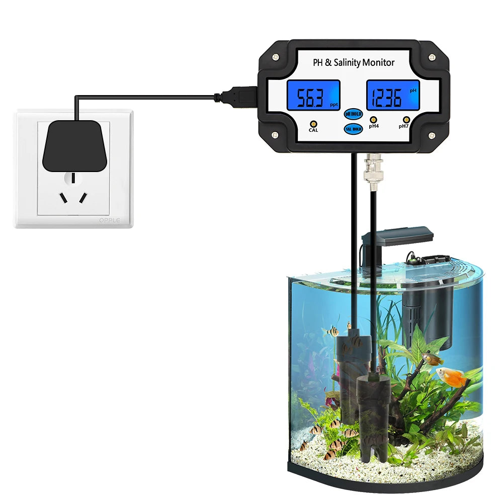 PH Salinity Meter 2 In 1 &ndash; All In One Water Quality Tester EU Plug