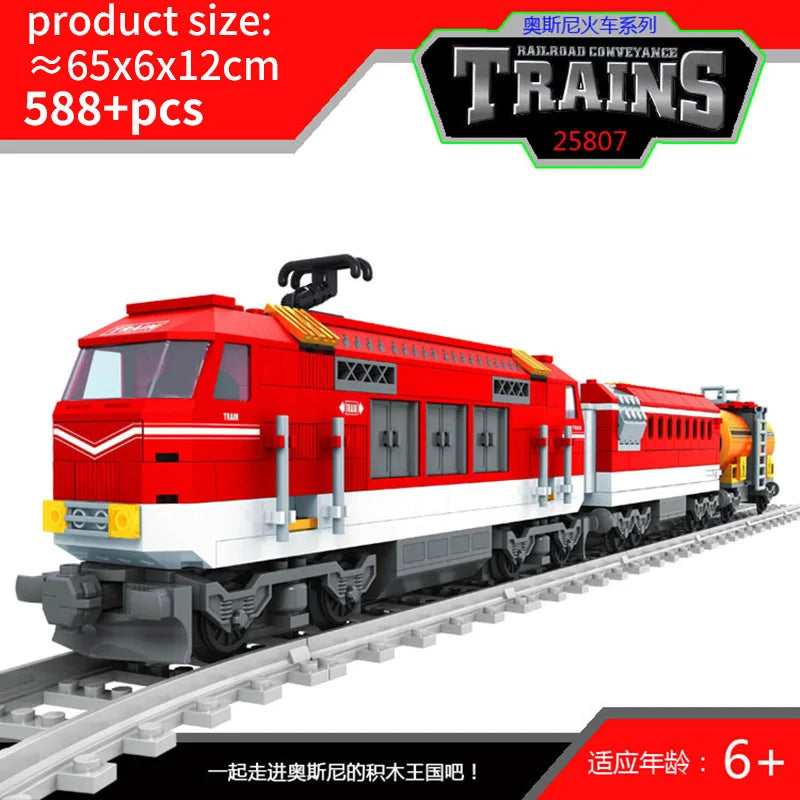 City Train Set Steam Vehicle Cargo Rail &ndash; Lego Compatible