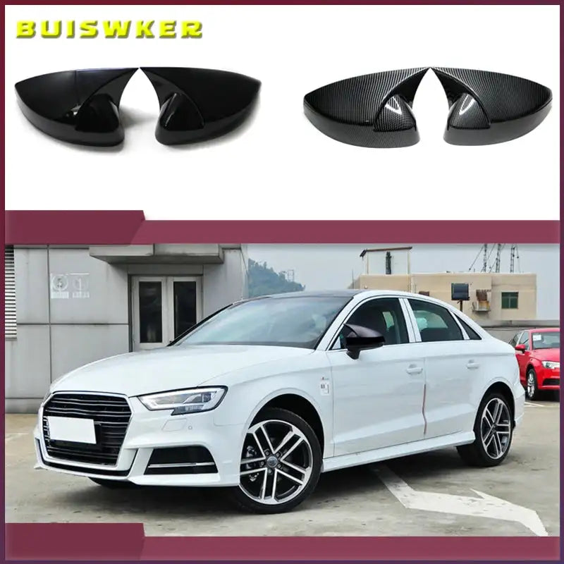 Audi A3 S3 8V RS3 Mirror Cover Set Carbon Fiber Pattern