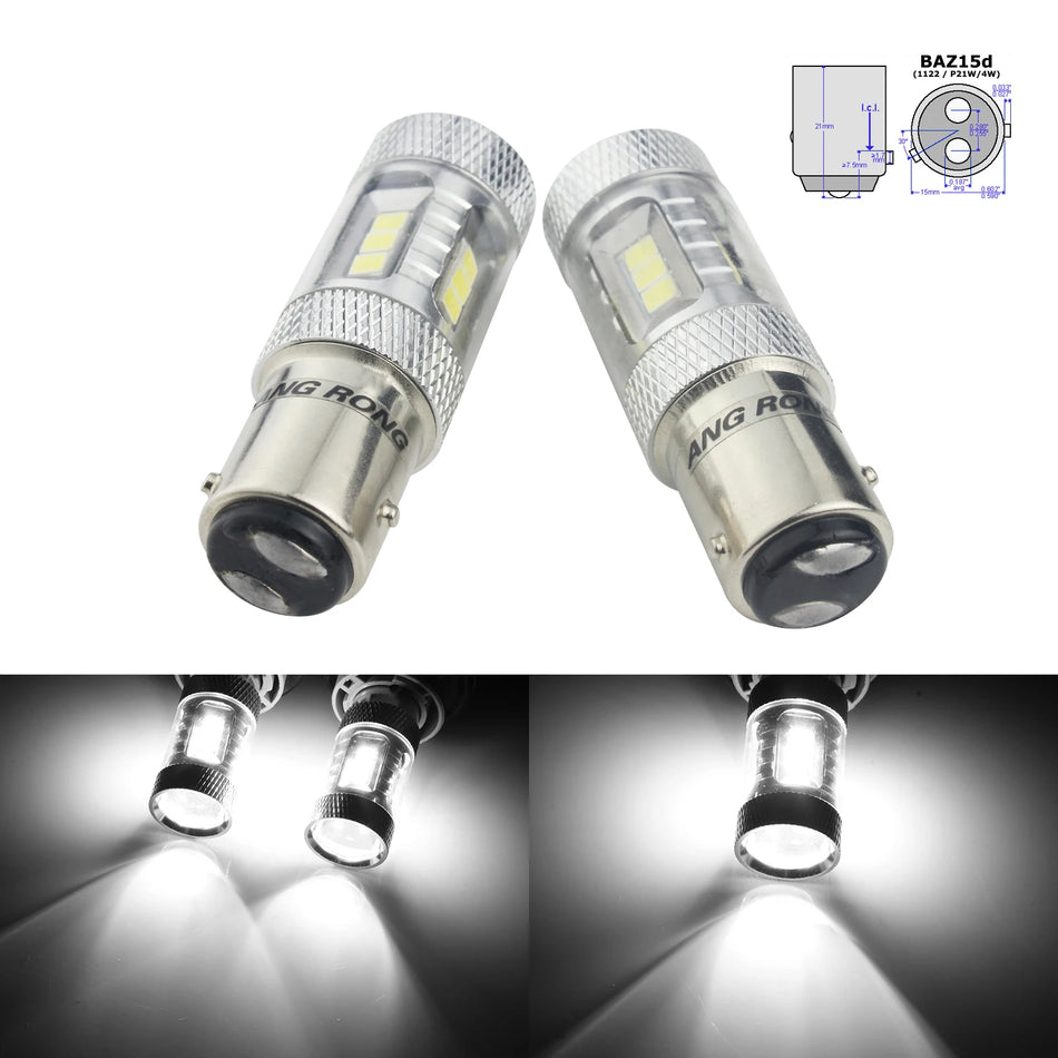 Lumière de position latérale LED Angrong Universelle 566 P21/4W BAZ15d, 2 Pack