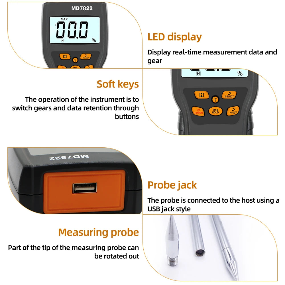 MD7822 Grain Moisture Meter &ndash; Highly Sensitive Probe