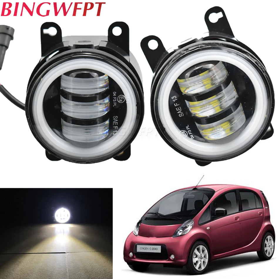 H11 LED Nebelscheinwerfer mit COB Angel Eye DRL für Citroen, Peugeot, Mitsuoka, 12V
