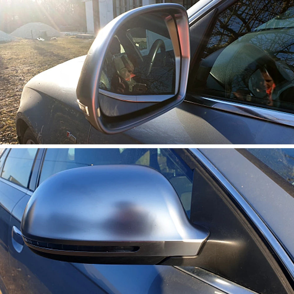 Side Mirror Covers Matt Chrome for Audi A3 A4 A5 A6 Q3