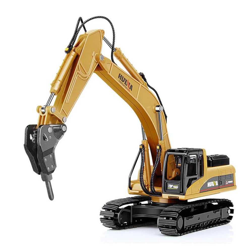 1/50 Scale High Simulation Alloy Toys Die-cast Pattern Hydraulic Navvy Loader Bulldozer Engineering Construction Car Boys Gifts Demolition Machine