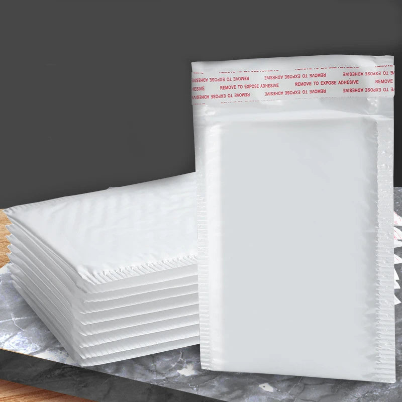 White Poly Bubble Mailers - Pack of 50 Envelopes