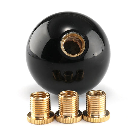 Round Gear Knob Short Shifter Knob For Universal Car Acrylic Shift Knob Black Silver SK-1006 by InterCyprus Trading Ltd