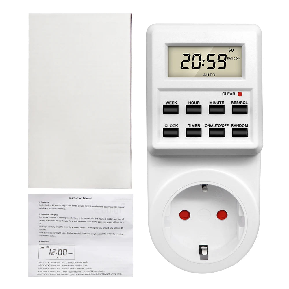 TM03 Digital Timer Socket - 24H Programmable Outlet