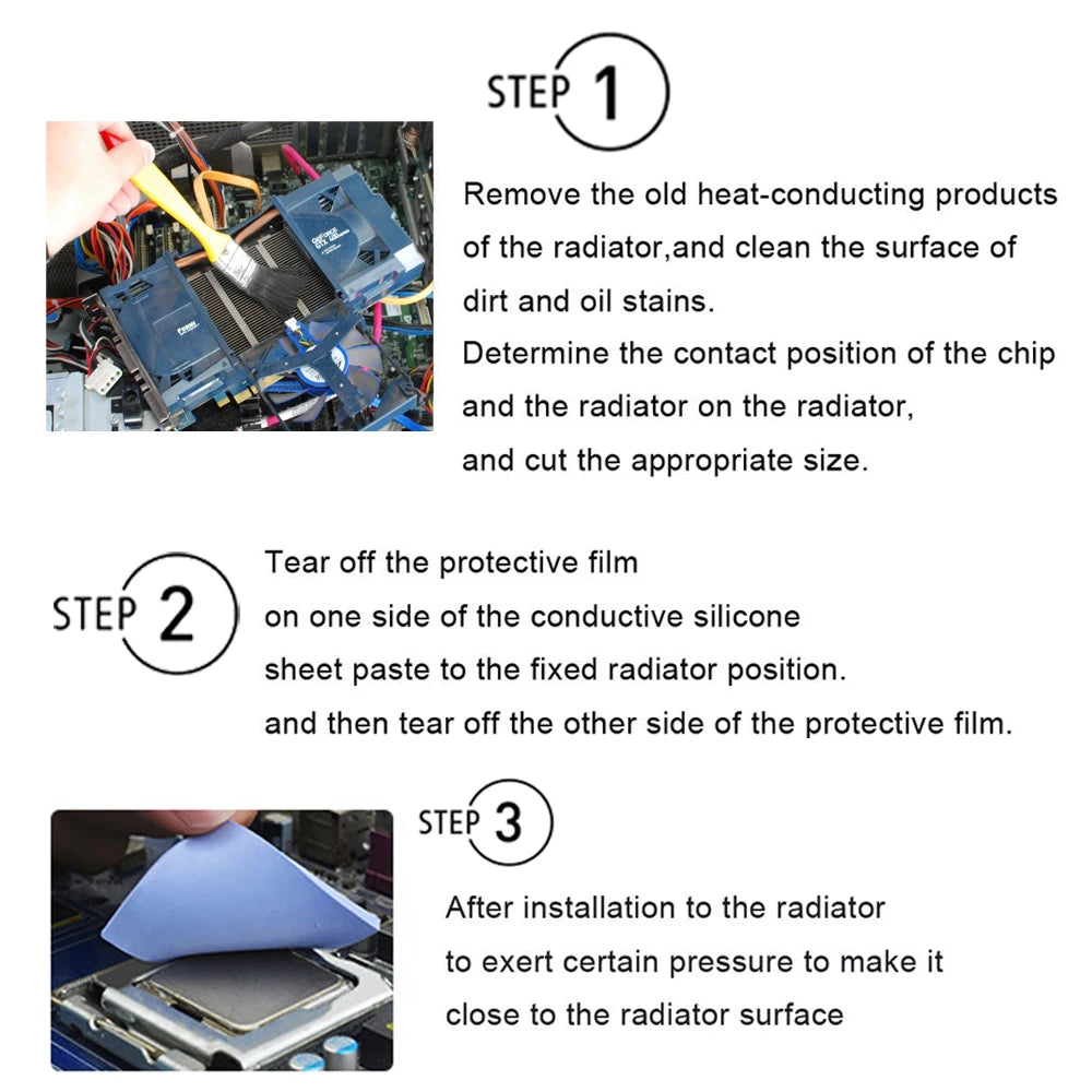 YOUNUON Thermal Pad 100x100mm - High Conductivity Silicone for GPU/CPU Cooling (0.5mm to 5mm Thickness)