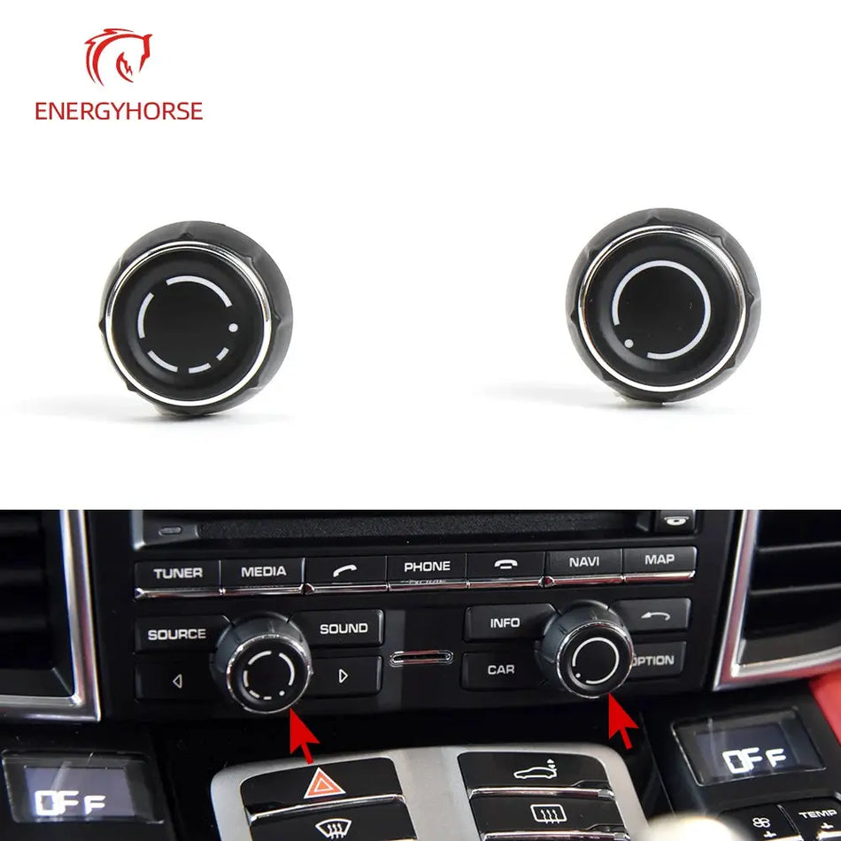 For Porsche Coupe 911 718 918 Boxster Cayman Car Center Console Audio Volume Knob Cover CD Control Switch Button Replacement by InterCyprus Trading Ltd