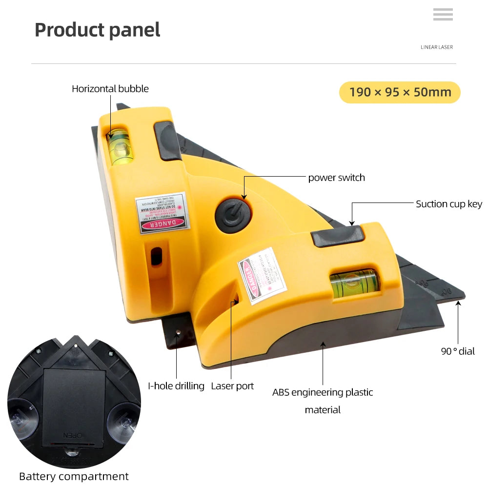 Right Angle 90 Degree Square Laser Level - High Precision
