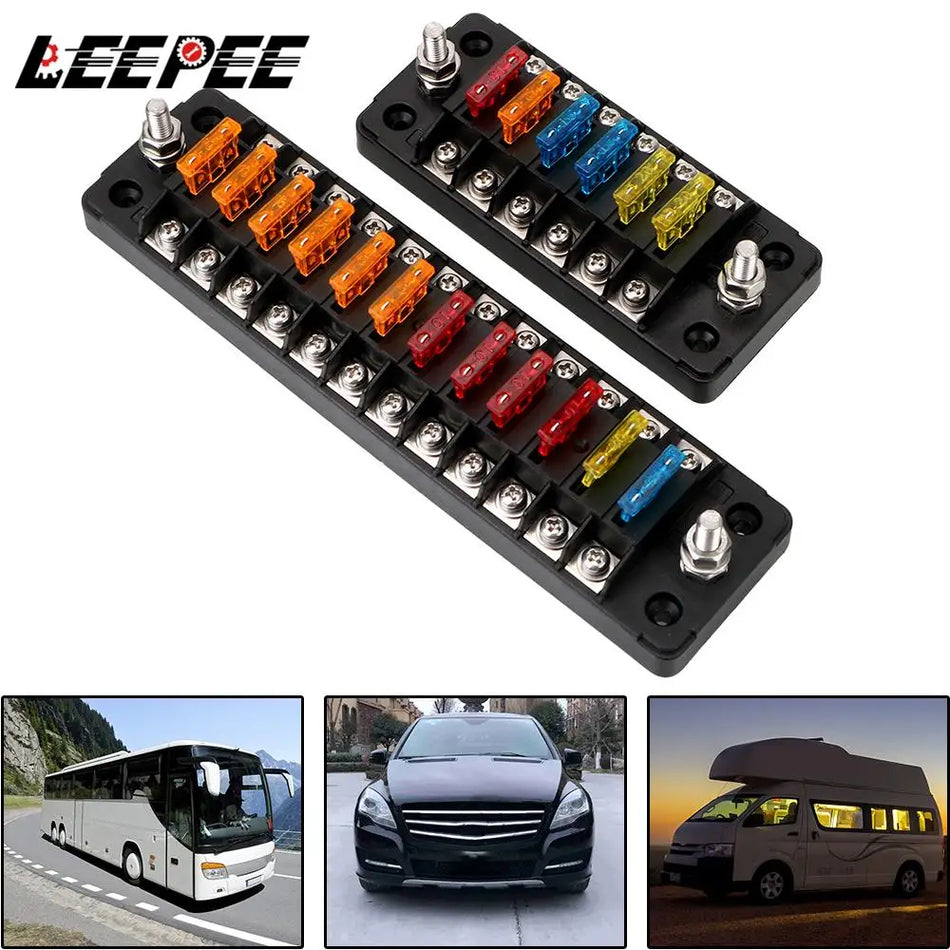 32V 75A Blade Fuse Block Holder With Cover, Flame Retardant For Car, Marine