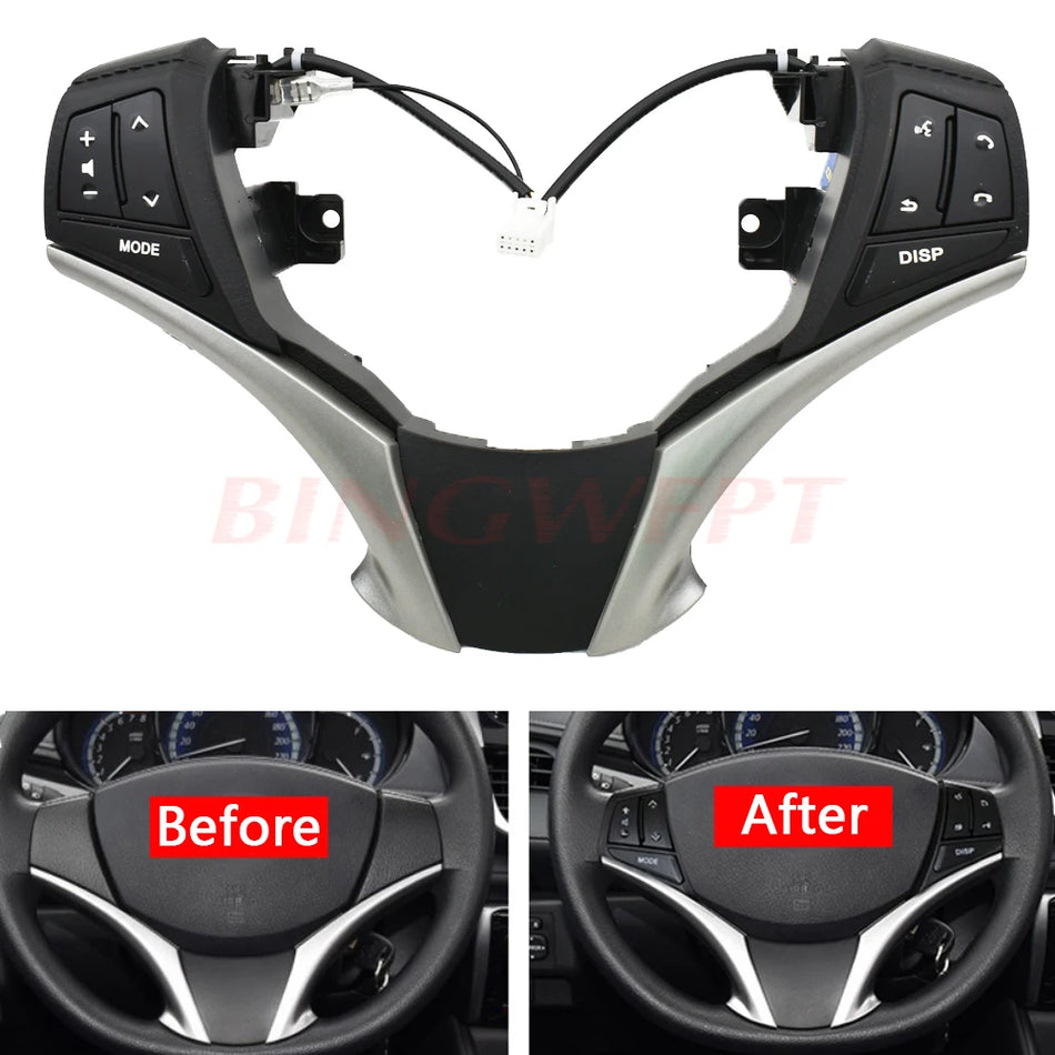 Interruttore di controllo del volante con cavi per Toyota Vios Yaris L 2014-2020