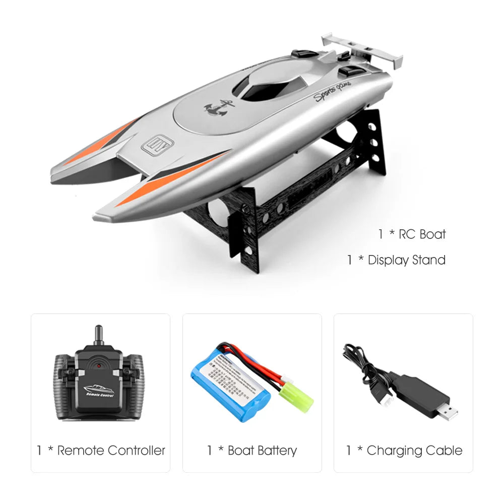 30Km/h Racing Boat 2.4G RC &ndash; Dual Motor 20Min Runtime WHITE