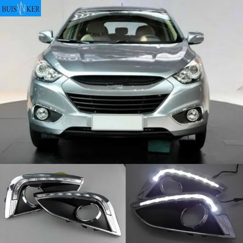 Hyundai IX35 2010 2013 DRL LED Mistlamp Gat Waterdicht ABS