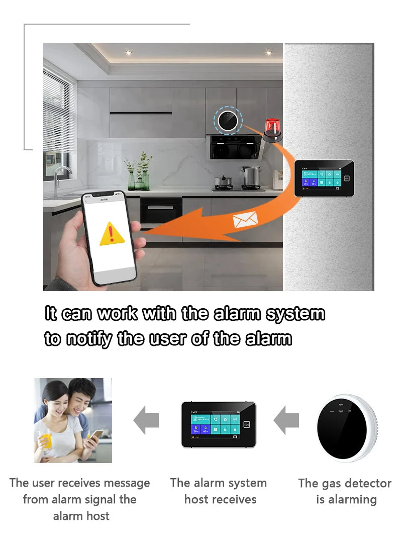 ZUIDID GS20 433MHz Gas Leak Detector &ndash; 80dB Alarm System