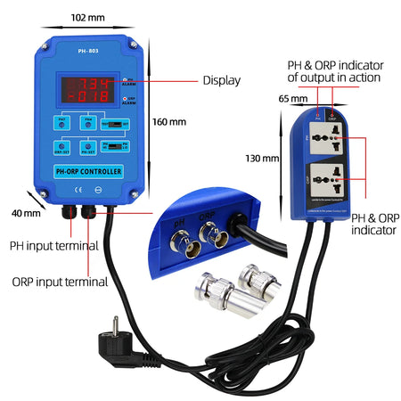 PH-803 2 In 1 PH ORP Controller Monitor &ndash; Digital Redox