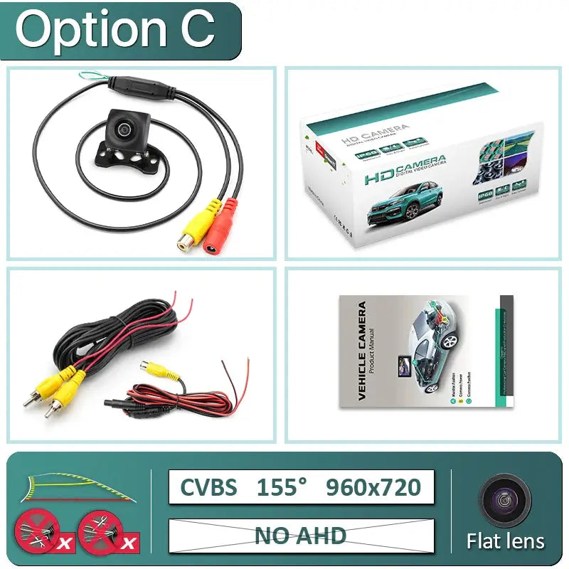 Waterproof 1080P AHD Rear View Camera With Night Vision Guiding Lines by InterCyprus Trading Ltd