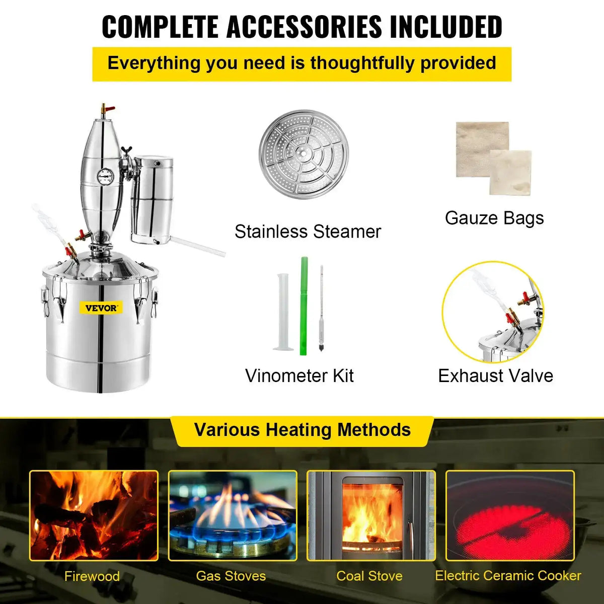 20L To 70L Alcohol Distiller Beer Moonshine Kit