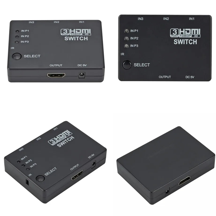 GRWIBEOU 4K 3x1 HDMI Switcher Adapter for Gaming and Multimedia