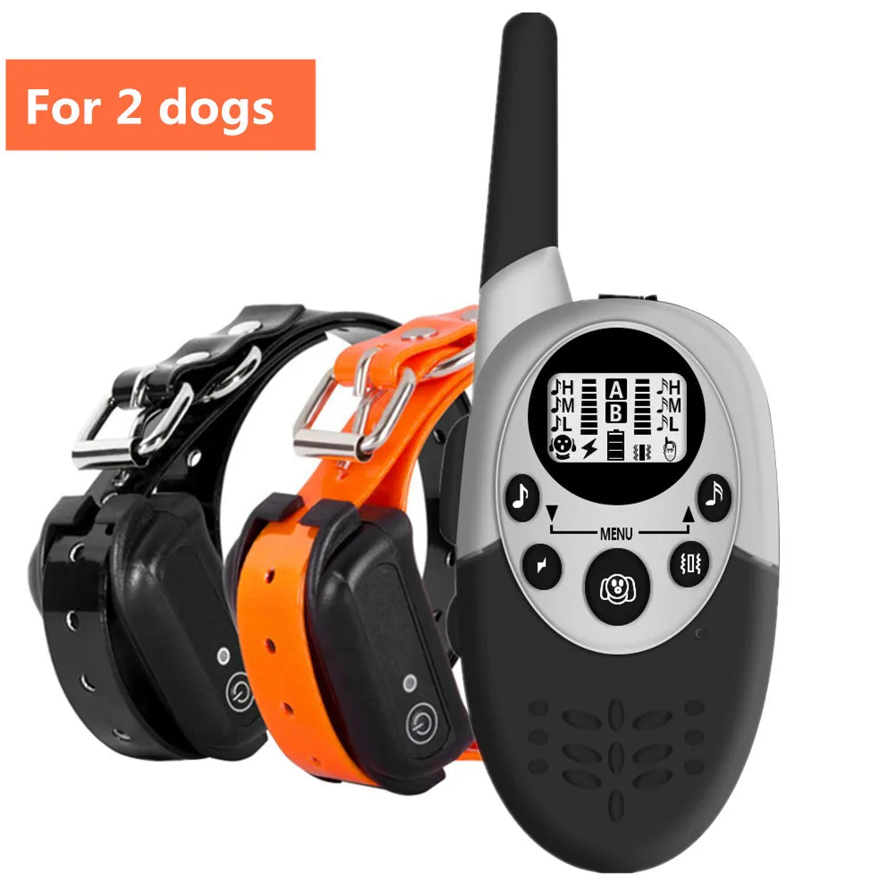 PT092 &ndash; Waterproof 1000m Range Rechargeable Dog Collar for 2 dogs / UK Plug