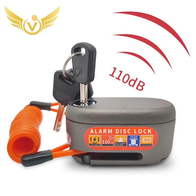 Κλειδαριά Ποδηλάτου VChoice με Δισκόφρενο και Συναγερμό 110dB, Αδιάβροχο Ανοξείδωτο Ατσάλι