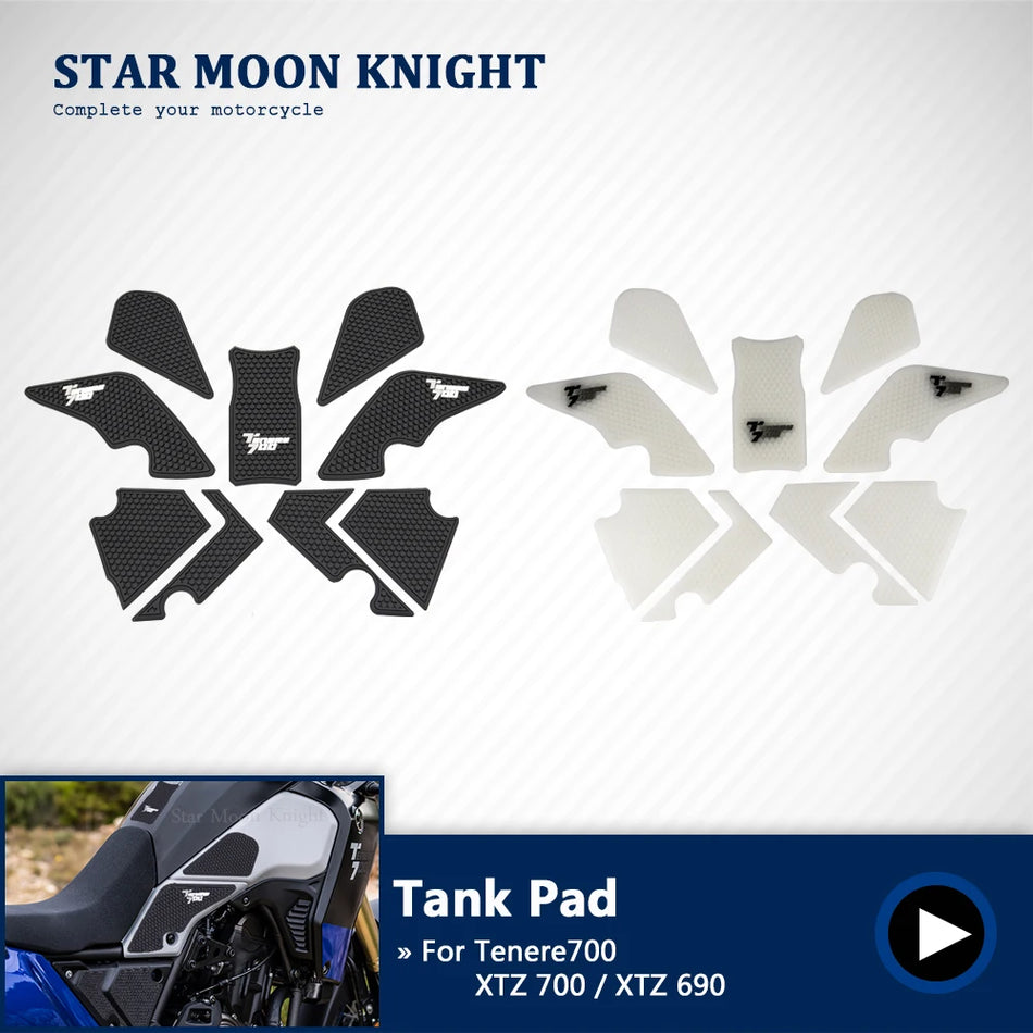 Yamaha Tenere 700 XTZ 700 skridsikre sidebrændstoftankklistermærker, vandtæt gummipude