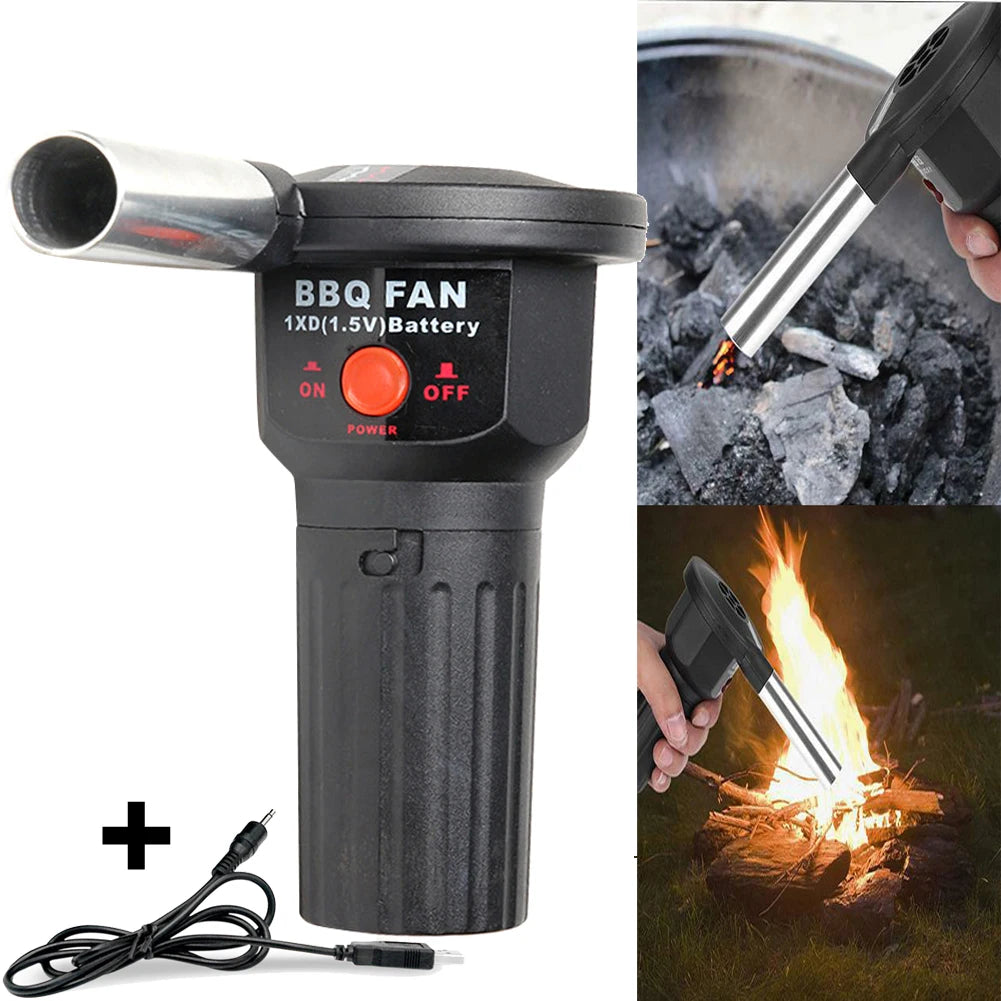 Portable USB BBQ Air Blower for Outdoor Cooking