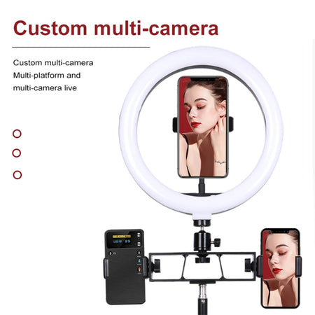 LEAFILLIGHT 26/33cm LED Selfie Ring Light with Tripod and Bluetooth Remote