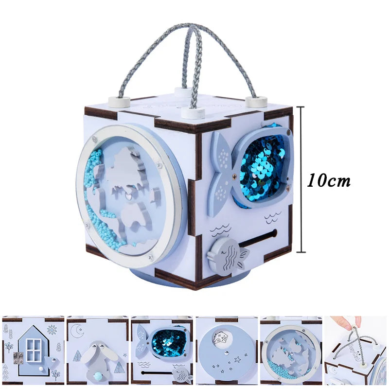 Montessori Busy Cube Wooden Toys &ndash; Fine Motor Training