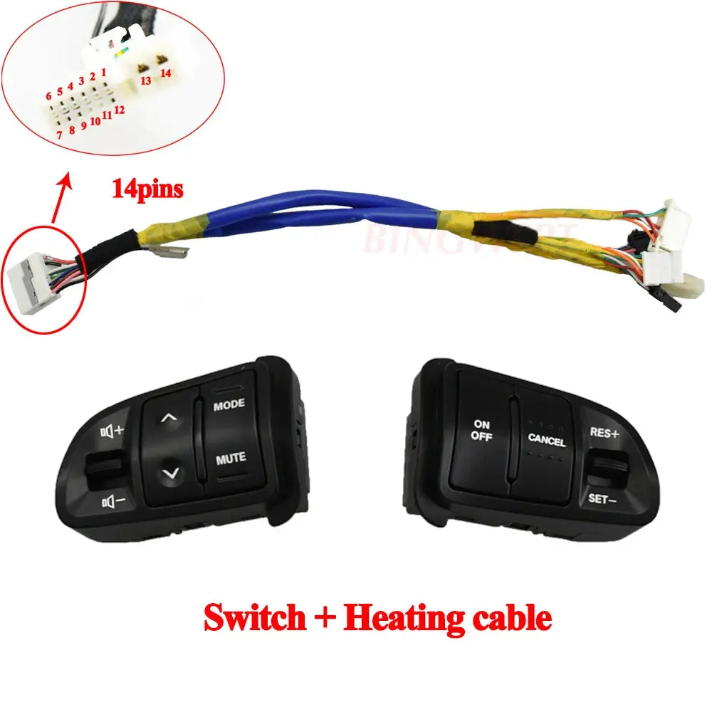 Multi Function Steering Wheel Audio Cruise Control Buttons For Kia Sportage SL Wth Backlight Button Switch & Bluetooth Panel by InterCyprus Trading Ltd