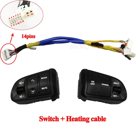 Multi Function Steering Wheel Audio Cruise Control Buttons For Kia Sportage SL Wth Backlight Button Switch & Bluetooth Panel by InterCyprus Trading Ltd