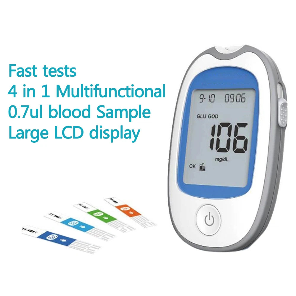 4 in 1 Home Medical Multifunction Blood Glucose Meter &ndash; Accurate Blood Sugar and Ketone Testing