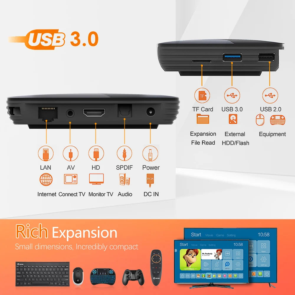 VONTAR X3 - 8K Android TV Box With 4GB RAM 32GB Storage