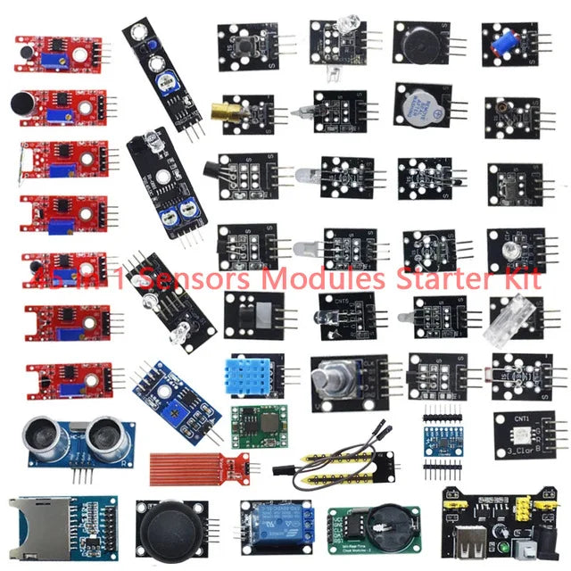 45 in 1 Sensors Modules Starter Kit &ndash; Comprehensive Arduino Toolset 45 in 1 kit