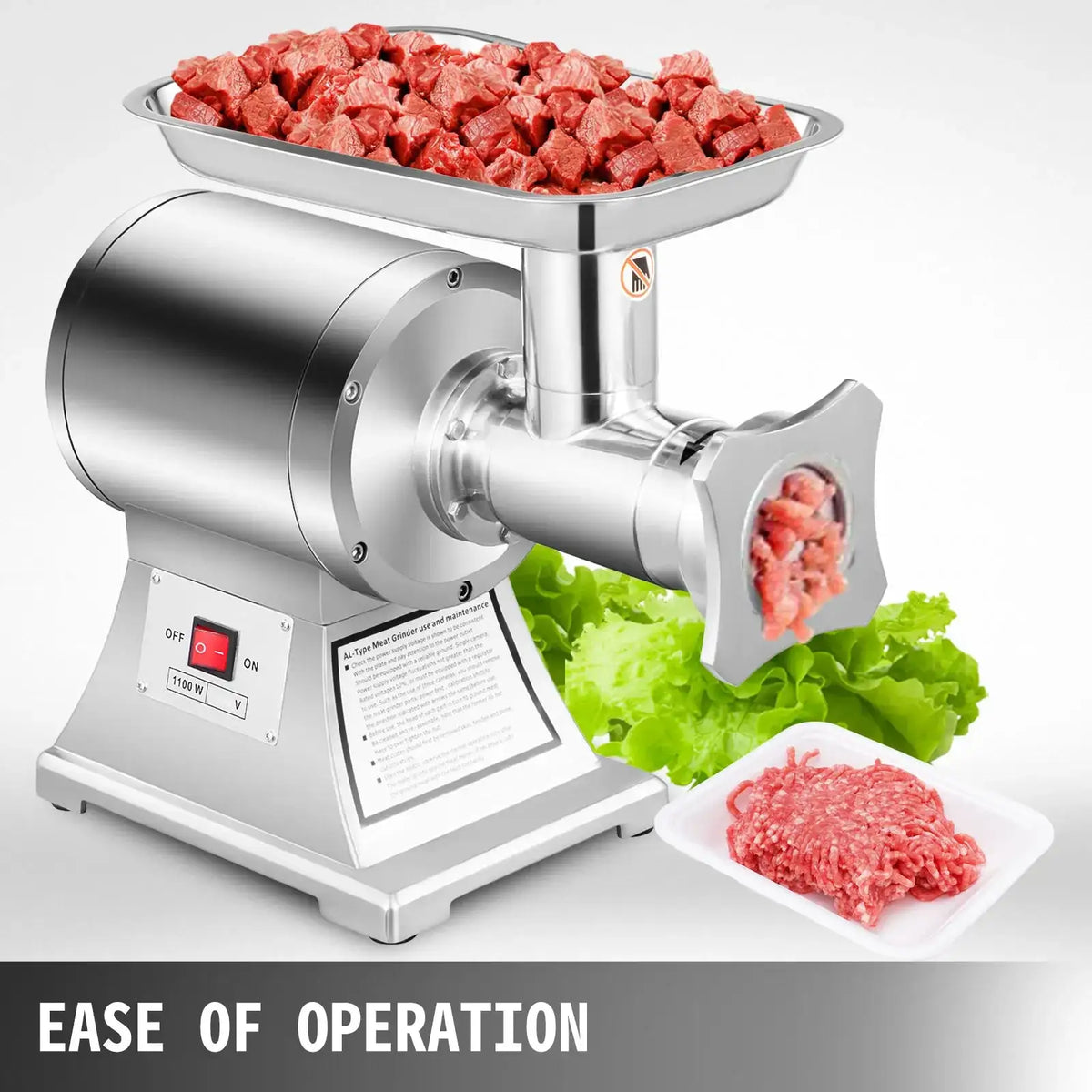 1100W Electric Meat Mincer Portable Chopper Grinder Home Use