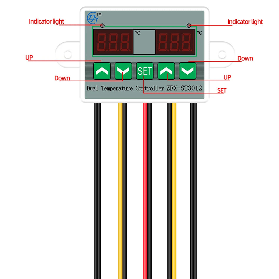 ST3012 ZFX-ST3012 &ndash; Multi-Voltage LED Digital Thermostat