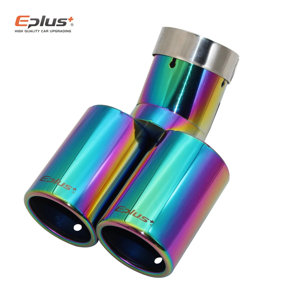 Eplus Universal Car Exhaust Muffler Tail Pipe Tip, Stainless Steel 63mm Outlet
