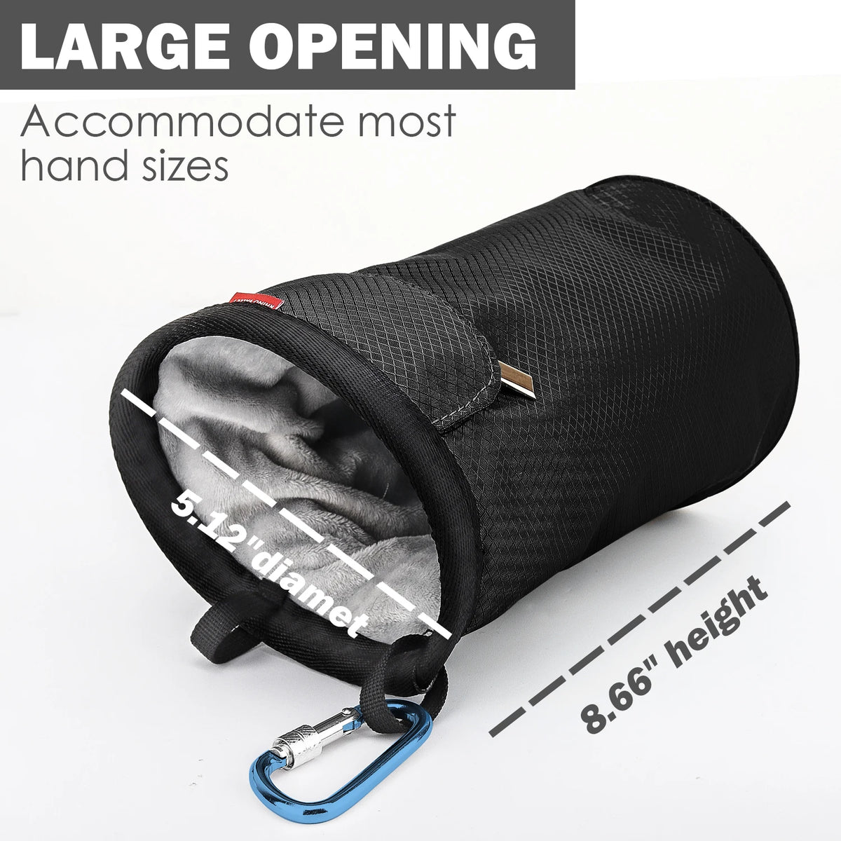 NoEnName_Null Waterproof Rock Climbing Chalk Bag with Zipper Pocket and Adjustable Belt