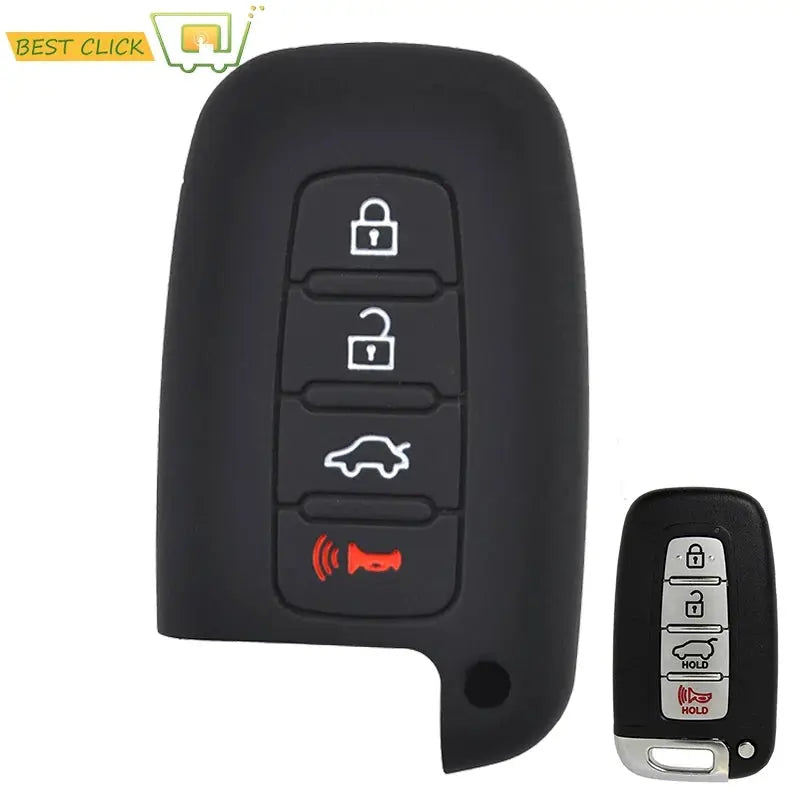 Silicone Key Case Cover For Hyundai Azera/Grandeur Elantra Genesis I30 Sonata Equus Tucson Volester Keyless Fob Shell Protector by InterCyprus Trading Ltd