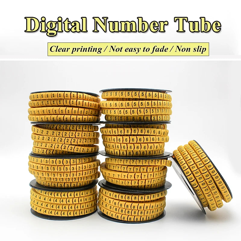 10 Rolls Number Tube &ndash; Colorful Cable Marker Set 0 To 9
