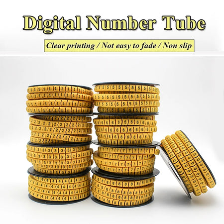 10 Rolls Number Tube &ndash; Colorful Cable Marker Set 0 To 9